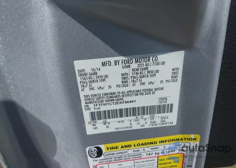 2014 Ford F-150 Xlt z USA, uszkodzony, nr VIN 1FTFW1CT2EKF86491